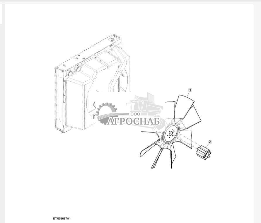 Вентилятор радиатора и крепление 